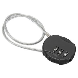 PATIKIL Combination Lock 12 Inch, 3 Digit Outdoor Waterproof Code Padlock with Wire Rope for Luggage Gym Locker Fence Toolbox Backpack, Black