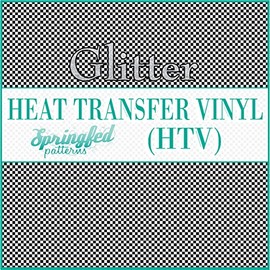 Mini Black & White Checkered Pattern #1 Glitter HTV 12x18 Sheet Heat Transfer Vinyl Checks Print