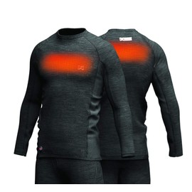 Mobile Warming Men's Heated Primer Baselayer Shirt, Black, Large