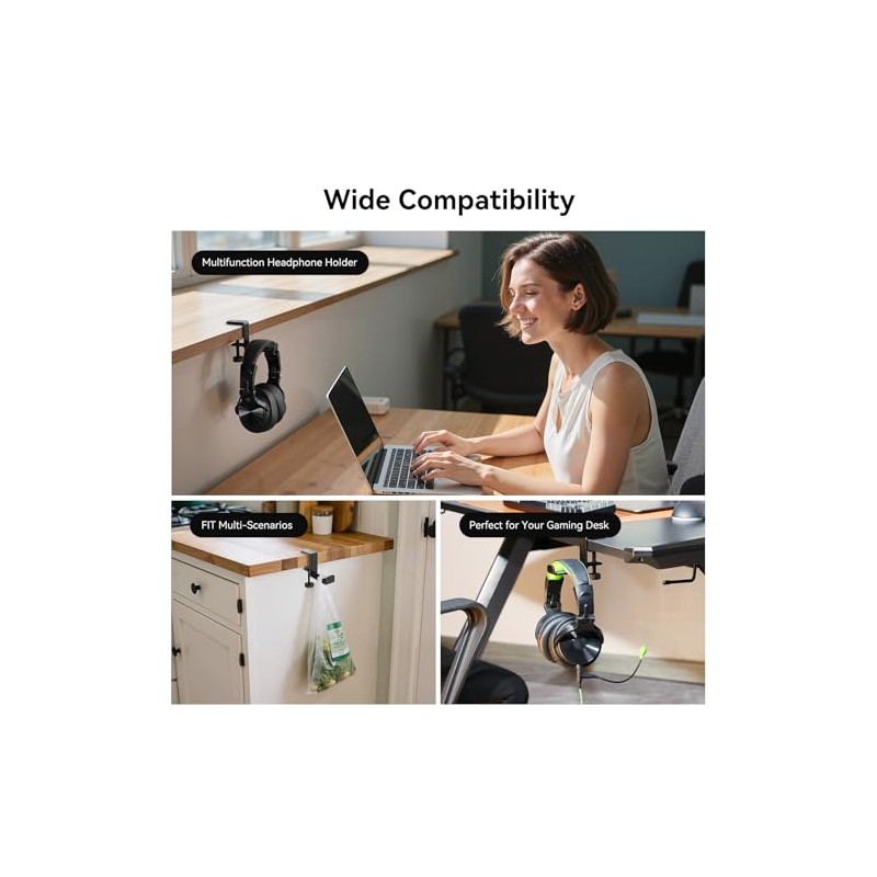 OneOdio Foldable Headphone Stand - Space-Saving Metal Holder