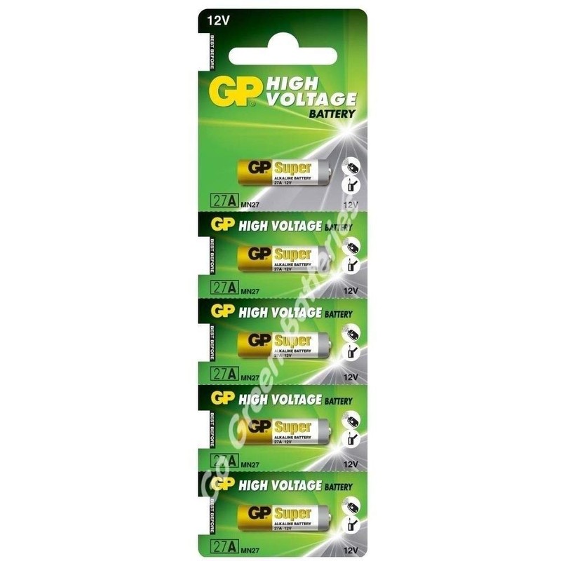 12 Volt Alkaline Batteries - 5-Pack - GP Battery 27AE