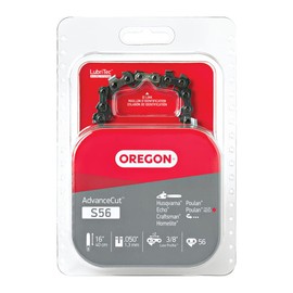 Oregon S56 AdvanceCut Chainsaw Chain for 16-Inch Bar, 56 Drive Links, Low-Kickback, fits Makita, Echo, Husqvarna, Wen and More