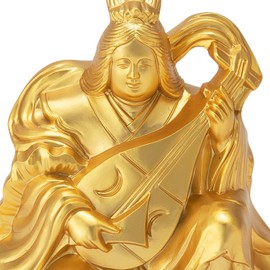 Takita Shoten Buddha Statue, Good Luck Seven Lucky Gods, Benzaiten (Height 2.4 x Width 2.6 inches (6.2 x 6.5 cm) (by Hidemun Makita) Prosperity in Business, Free of Disaster, Good Luck, and Affirmation from Takita Shoten Issued Certificate)