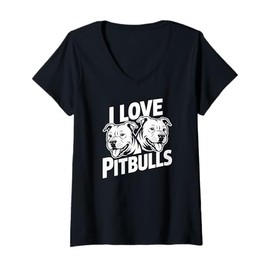 Womens I Love Pitbulls Express Your Passion V-Neck T-Shirt