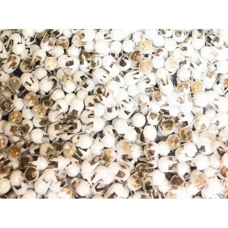 150 Nailheads ,Spots , Studs, WHITE Size 2/16" (3.5mm) with