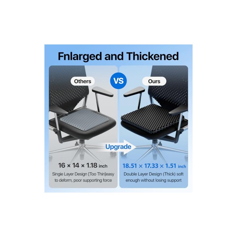 Cooling Gel Seat Cushion with Honeycomb Design for Comfort