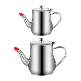 UUYYEO 2 Pcs Bacon Grease Container with Mesh Strainer Stainless Steel Cooking Oil Storage Can Pot Kitchen Frying Oil Container Bacon Grease Keeper Saver Metal Oil Filter Pot