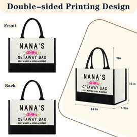Xinezaa Gifts for Nana Birthday Unique, Nana Gifts from Grandkids, Nana Mothers Day Gift for Grandma, Cool Christmas gifts for Nana, Cute Nana Getaway Bag Gifts, Best Nana Ever Tote Bag Gift