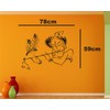 Heaven Decors Krishna with Flute Black Vinyl Wall Sticker Size