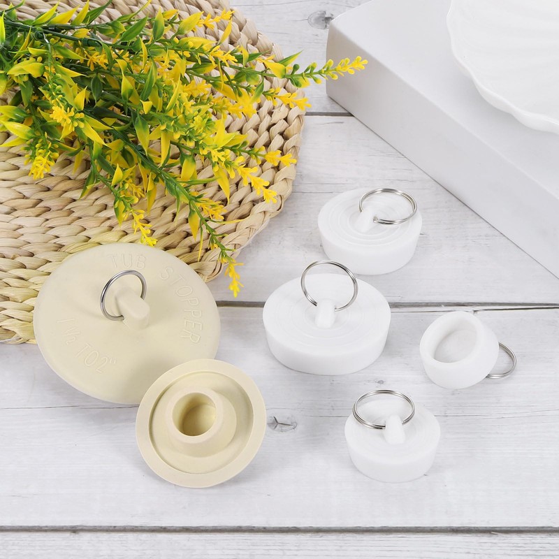 sourcing map 6 Pcs Rubber Sink Plug, Bathtub Drain Stopper