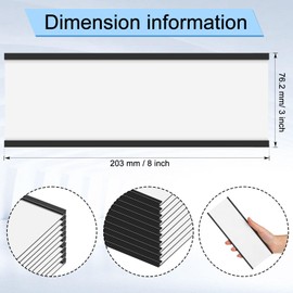 Gueevin 30 Pcs Magnetic C Channel Label Holders 3 x 8 Inch Label Holders Magnet Name Plate with Paper Inserts and Clear Plastic Protectors for File Cabinet Shelf Toolbox Drawer