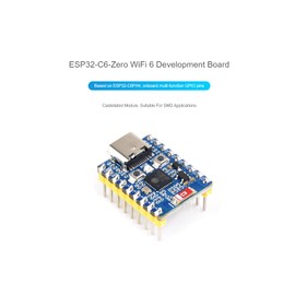 waveshare ESP32-C6 WiFi 6 Mini Development Board with Pre-soldered Header Based on ESP32-C6FH4 Dual Processors, 2.4GHz WiFi 6 +Bluetooth 5(LE) and Bluetooth Mesh,Compatible with ESP-IDF,Arduino
