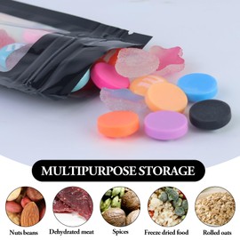 110 Pieces Mylar Bags Black Holographic Mylar Bags Packaging Bags Resealable Bags Aluminum Foil Bags Foil Mylar Bags for Party Favors and Jewelry