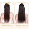 TESS Clip-In Real Hair Extensions, Brown, 55 cm, One Piece,