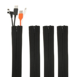 PATIKIL - Funda de gestión de cables, 4 unidades de 20 pulgadas con cierre, protector de cable organizador para cubierta, cable de extensión de cable, TV y computadora