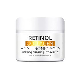 Retinol Collagen Cream for Face, with Hyaluronic Acid, Anti-Aging Retinol Cream, Anti-Wrinkle Reduce Fine Lines Lifting and Firming Cream