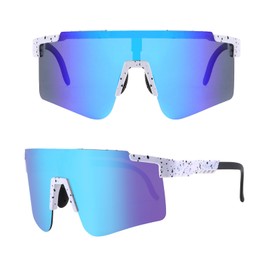 NICBOOY Sports Fan Sunglasses, Oversized Sports Sunglasses, UV400 Protection Sports Sunglasses with Adjustable Temple for Men & Women