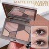 6-Color Nude Eyeshadow Palette - Matte and Shimmer Shades for