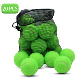 SHYUJAJIE Tennis Balls, 20 Pack Training Tennis Balls,High Elasticity Practice Tennis Balls for Beginner, Exercise Playing Balls for Pet Dog (Light Green)