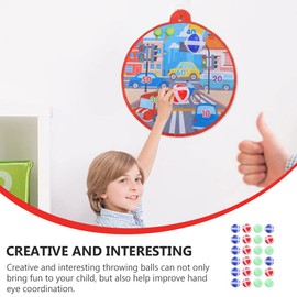 TOYANDONA 50pcs Sticky Balls for Fabric Board Plastic Hook and Loop Ball Shooting Hook Sticky Ball,Random Color