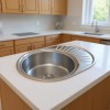 Oval Stainless Steel Kitchen Sink Single Bowl Drop-In Polished Surface