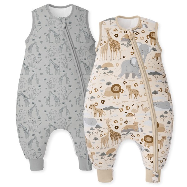 Unnivoll Baby Sleeping Bag with Feet, 1.5 Tog, Pack of