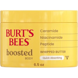 Burt's Bees Boosted Body Whipped Butter With Ceramide, Niacinamide and Peptide, Quick-Absorbing Body Lotion Supports Skin Barrier, 6.5 oz. Jar