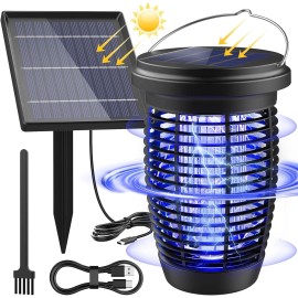 PALONE Solar Bug Zapper Outdoor, Waterproof Mosquito Zapper Outdoor Solar Powered 4500V