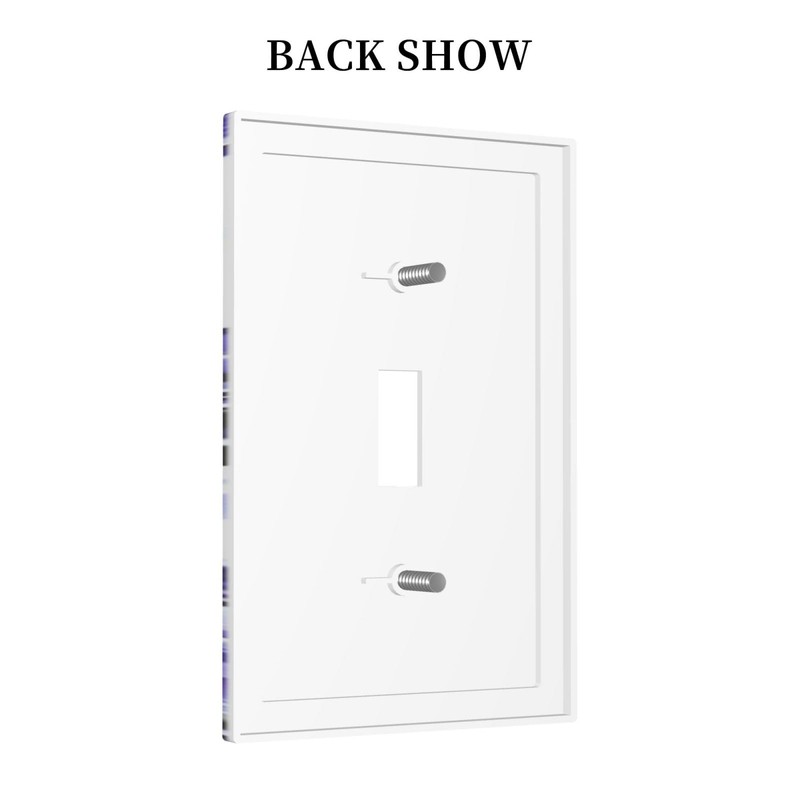 Purple Blue White Flower Single Toggle Light Switch Cover 1