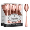 160 Disposable Plastic Rose Gold Teaspoons