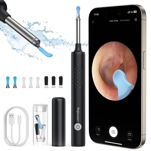 Rejauvan Ear Wax Removal, Ear Cleaner with Camera, Wireless Intelligent