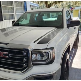 Increation Company Hood Vinyl Stripe For GMC Sierra 1500 Decal Custom Racing Graphics (Gloss Red)