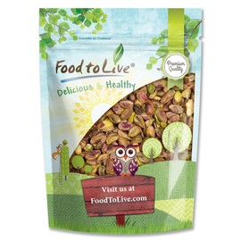 Food to Live - Dry Roasted Pistachio Kernels, 8 Ounces – Oven Roasted Whole Nuts, No Shell, Unsalted, No Oil Added, Kosher. High in Protein, Fats.