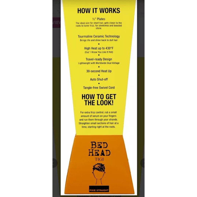 BedHead Bed Head TIGI Pixie On Point 1/2" Tourmaline Ceramic