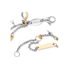 Engelsrufer Duo Women's Triangle Bracelet and Anklet Made of Sterling Silver Bicolour - Charm Elements in Silver and Gold - Lobster Clasp - Nickel-Free, Stainless Steel, No Gemstone