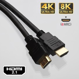 Ultra HDMI 2.1 TV Lead HDR 8K 60Hz or 4K 120Hz 48Gbps eARC VRR Cable 2m Black