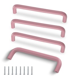 SPDYCESS Pack of 4 Aluminium Kitchen Handles, 128 mm Hole Spacing, Colourful Cabinet Door Handles with Screws, Drawer Handles for Kitchen, Bedroom