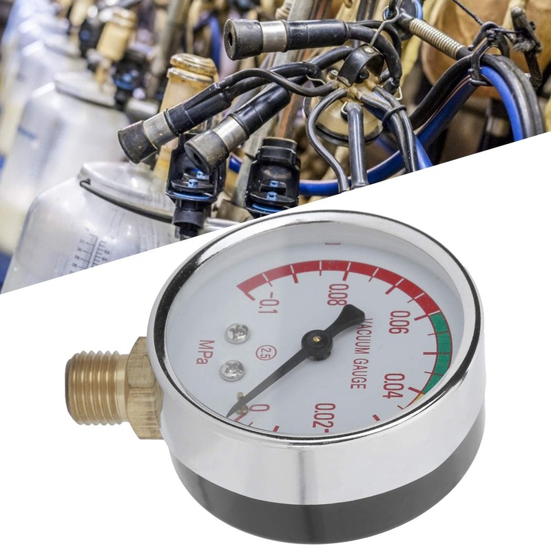 EVTSCAN Vacuum Regulator Gauge, G1/4 Male Thread Milker Vacuum Regulator