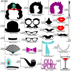 Musykrafties Roaring 20's Gatsby Flapper Girl and Gangster Inspired Wedding Party Photo Booth Props 22 Count