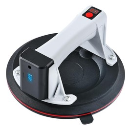 IMT 8" Electric Suction Cup to Lift Large Glass/Tile/Window, 440lbs Heavy Duty Hand-held Vacuum Glass Lifter, Battery Powered Pump, Auto Start, Digital Display, 2 Detachable Battery 3 Layer Disc