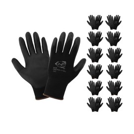 Global Glove PUG-17 - Guantes de poliuretano para uso general, ligeros, sin costuras, tamaño mediano, paquete de 12