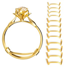 ELETIUO Filled Metal Ring Guard Set for Loose Rings,12 Pack 3 Sizes for Different Band Widths,Invisible Ring Size Adjuster Tightener Spacer Fitter for Any Ring Size,Golden+Silver Color