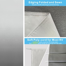 Dulepax RV Awning Fabric Replacement(9'2" Fabric) Heavy Duty 16 oz Vinyl Fabric -Camper Awning Replacement Universal Replacement RV Awnings for All Awning Brands-Senior Fade Grey