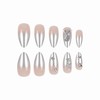 BABALAL Sliver Press on Nails Almond Fake Nails Medium Acrylic