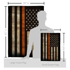 Angeleno Heritage Thin Orange Line Garden House Flag Kit Armed Forces EMT Paramedic EMS Nurse Emergency Medical Technician Supoort Decoration Banner Small Yard Gift Double-Sided, Made in USA