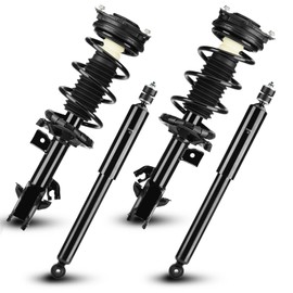 Front + Rear Complete Struts Coil Spring Assembly Shock Absorbers Compatible with Nissan Versa 2007-2012, Replace 172351 172352 343465