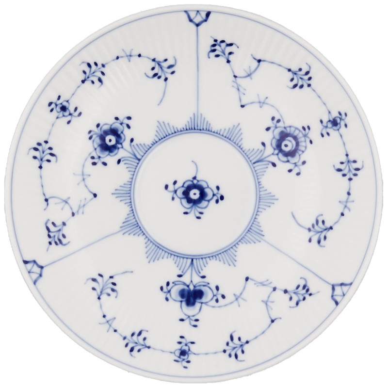 Royal Copenhagen 1017174 Blue Fluted Plain Tea Cup & Saucer,