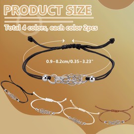 PH PandaHall 8pcs 4 Colors Crystal Bracelet Holder, Empty Stone Holder Braided Bracelets Quartz Holder Adjustable Waxed Polyester Cord with Stainless Steel Cage for Men Women DIY Bracelet Making