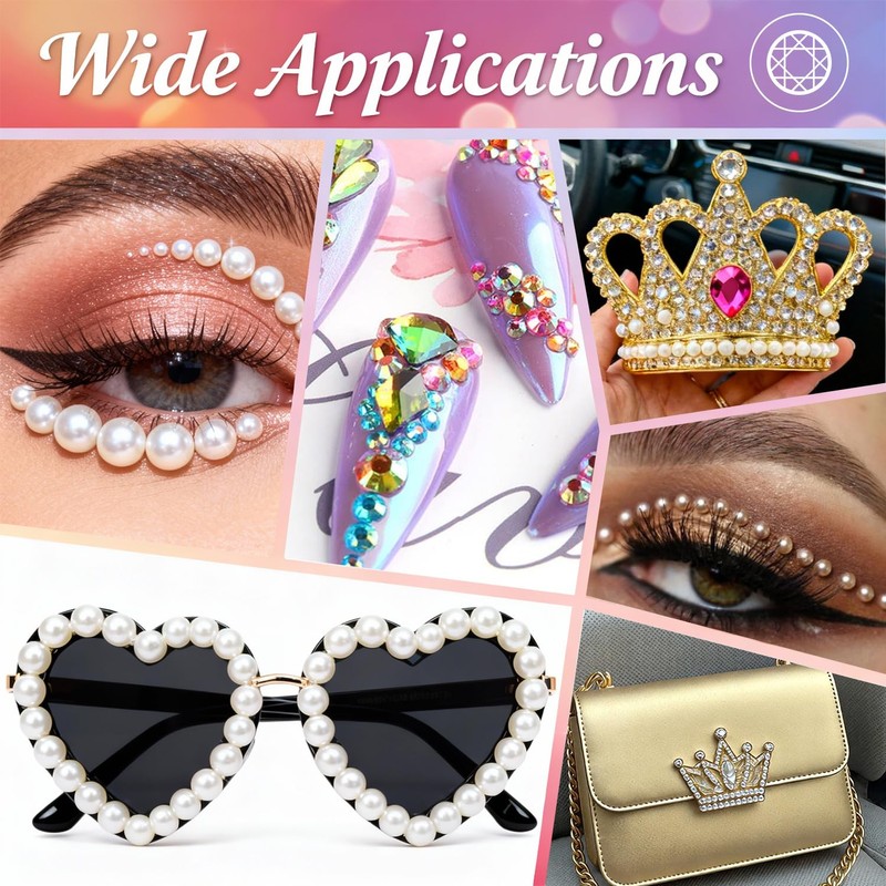 Colorful Nail Pearl Rhinestones Gems Bedazzling Kit DIY Crafts Accessories
