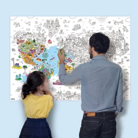 O'my Colouring Poster Giant Atlas 100x70 cm